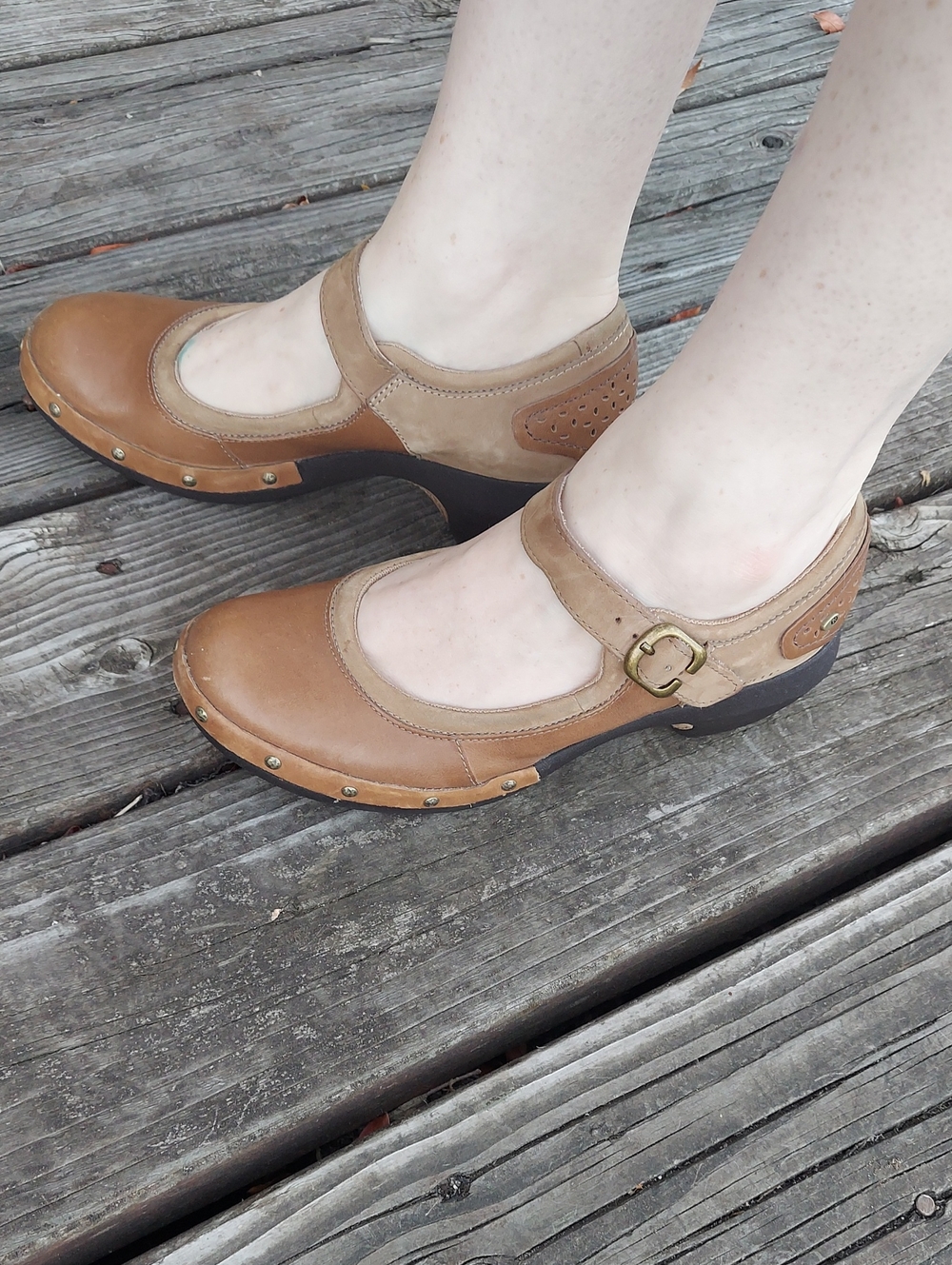 Merrell "Luxe" Leather Mary Jane Comfort Shoes – Brown / Tan